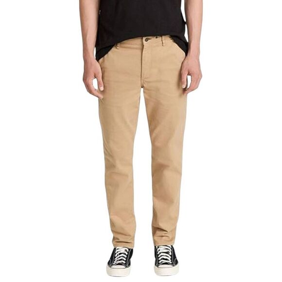 Goodfellow Soft Cotton Blend Comfy Tan Flat Front Chino Khakis Pants Jeans - Picture 1 of 8